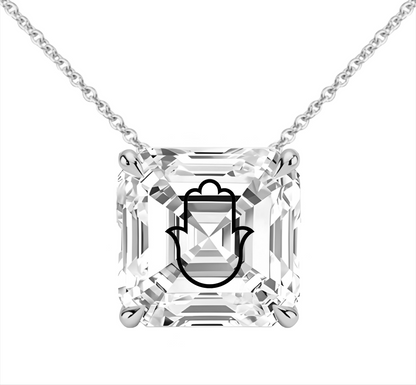 שרשרת זהב מוסונייט אשר מרחף חריטה חמסה
