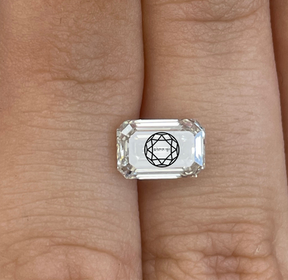 Laser Engrave Onto A Center Of Lab Grown Diamond Emerald Bezel Prongs Pendant Personalized Engraved 14K Gold