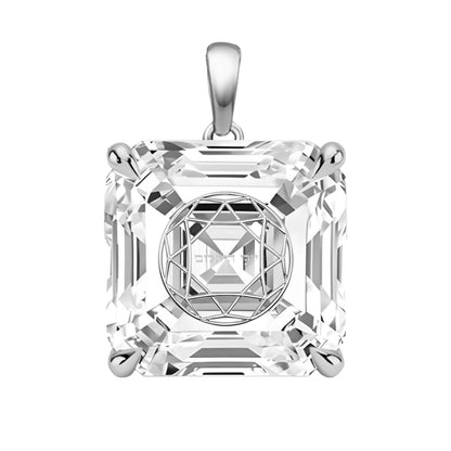 תליון יהלום מעבדה אשר עם חריטת לייזר בעיצוב אישי - זהב 14 קראט צהוב/לבן/רוז גולד