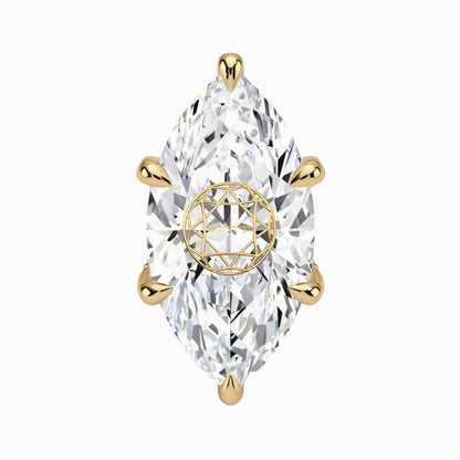 עגיל יהלום מעבדה מרקיזה עם חריטת לייזר בעיצוב אישי – זהב 14 קראט צהוב/לבן/רוז גולד – עגיל ייחודי