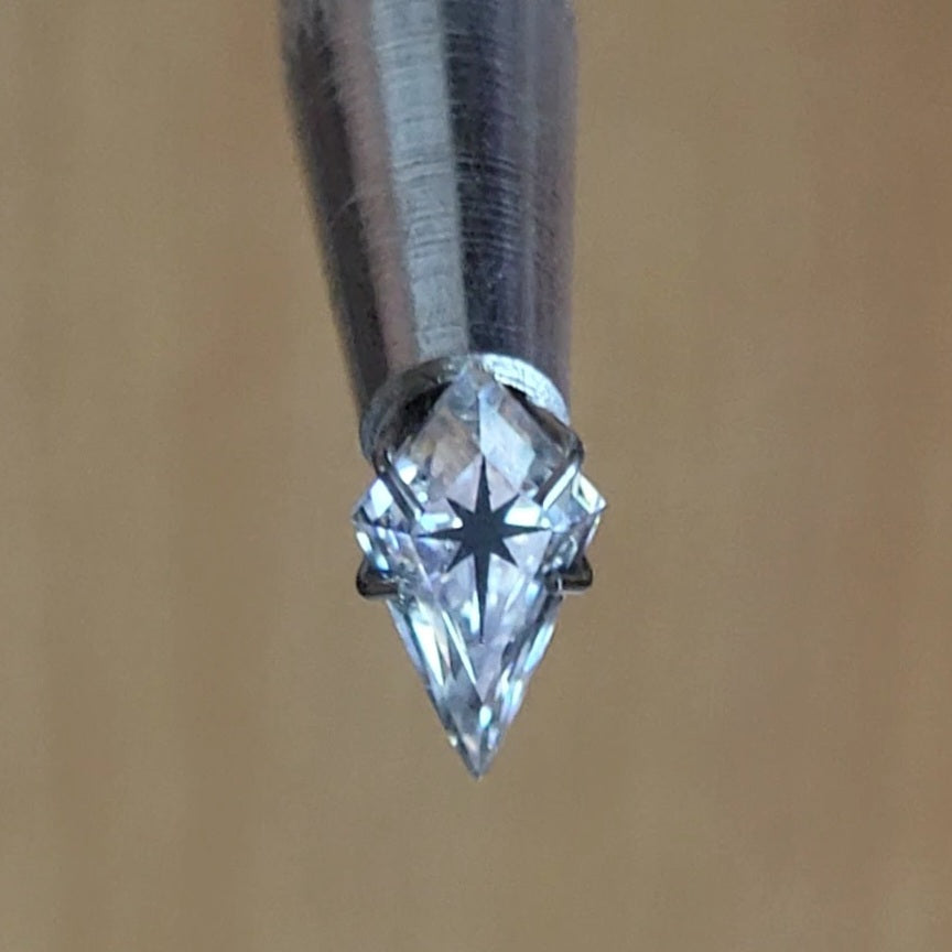 Kite Shape Lab Grown Diamond With Laser Engrave In The Center Of Diamond North Star Engraving