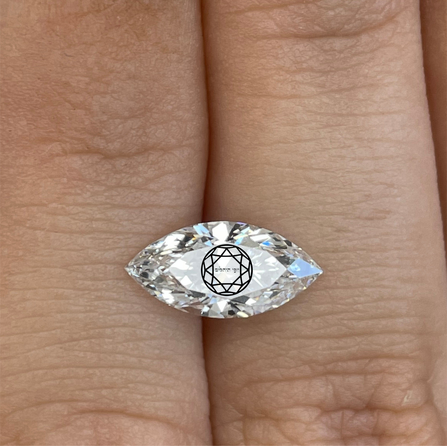 Laser Engrave Onto A Center Of Lab Grown Diamond Marquise Bezel Prongs Pendant Personalized Engraved 14K Gold