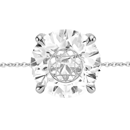 צמיד יהלום מעבדה עיגול מרחף חריטה בעיצוב אישי - זהב 14 קראט צהוב/לבן/רוז גולד