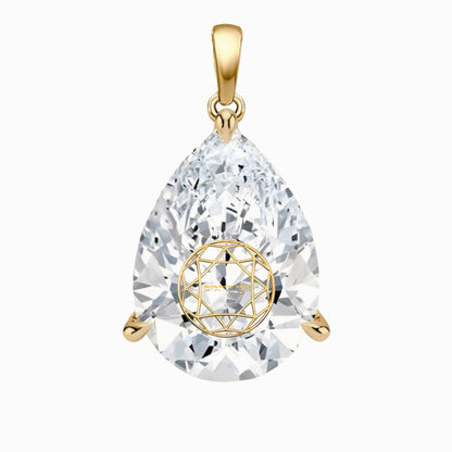 תליון יהלום מעבדה טיפה עם חריטת לייזר בעיצוב אישי - זהב 14 קראט צהוב/לבן/רוז גולד
