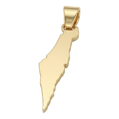 ISRAEL Map With Custom Name Verse Engraving On the Back Pendant 14K Yellow/White/Rose Gold
