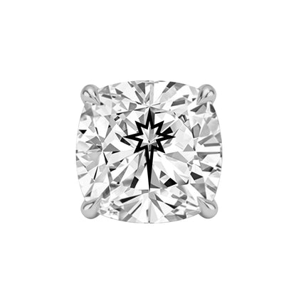 עגיל יהלום מעבדה קושן עם חריטת לייזר כוכב הצפון – זהב 14 קראט לבן/צהוב/רוז גולד