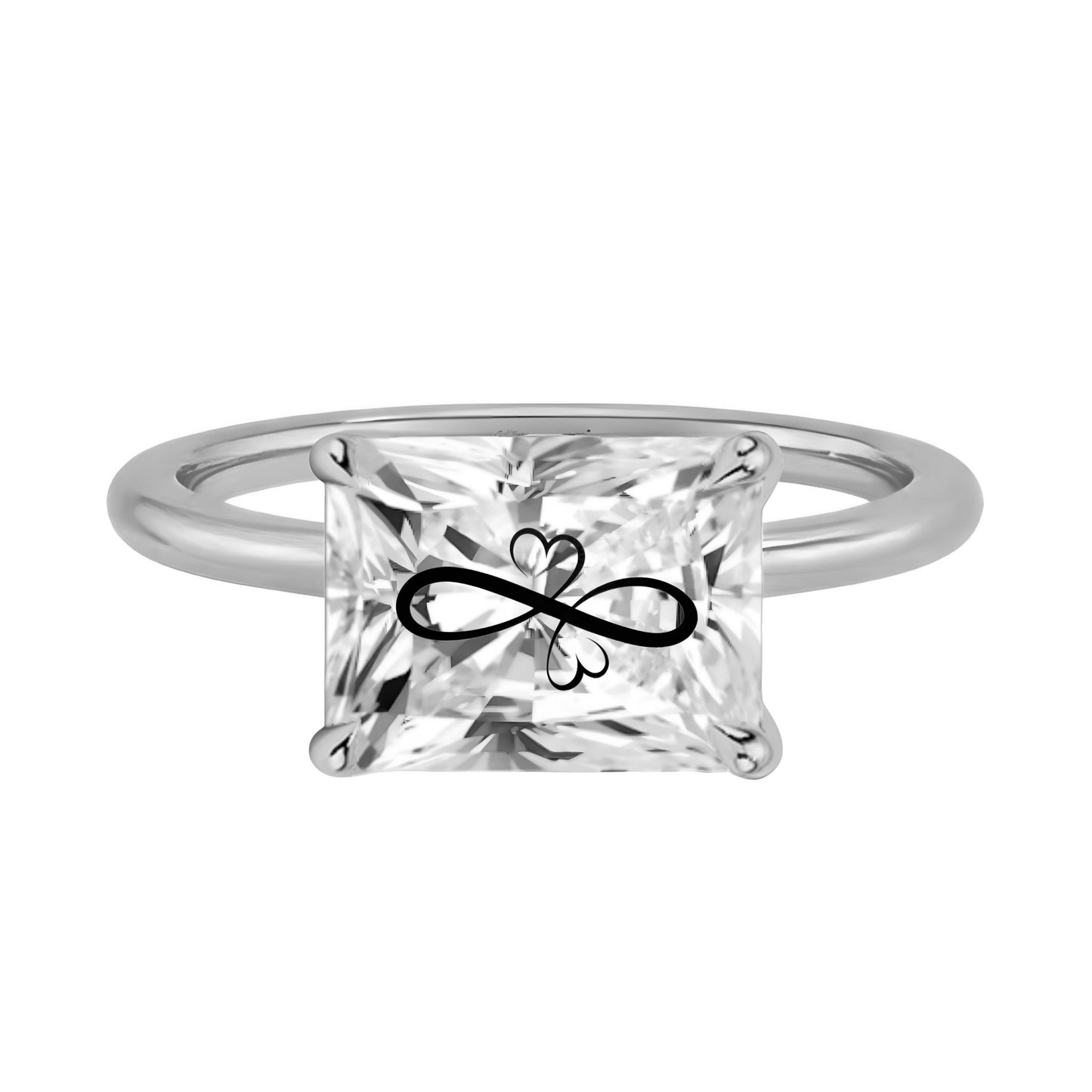 טבעת יהלום מעבדה רדיאן חריטה אינפיניטי - זהב 14 קראט צהוב/לבן/רוז גולד