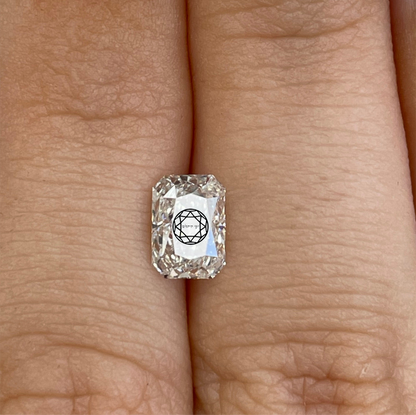 Laser Engrave Onto Center Lab Grown Diamond Radiant Bezel Prongs Pendant Personalized Engraved 14K Gold