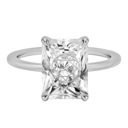 טבעת יהלום מעבדה רדיאן חריטה בעיצוב אישי - זהב 14 קראט צהוב/לבן/רוז גולד