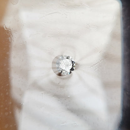 Laser Engrave On Center Lab Grown Diamond Round Love Engraved
