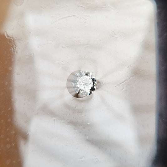 Laser Engrave On Center Lab Grown Diamond Round Love Engraved